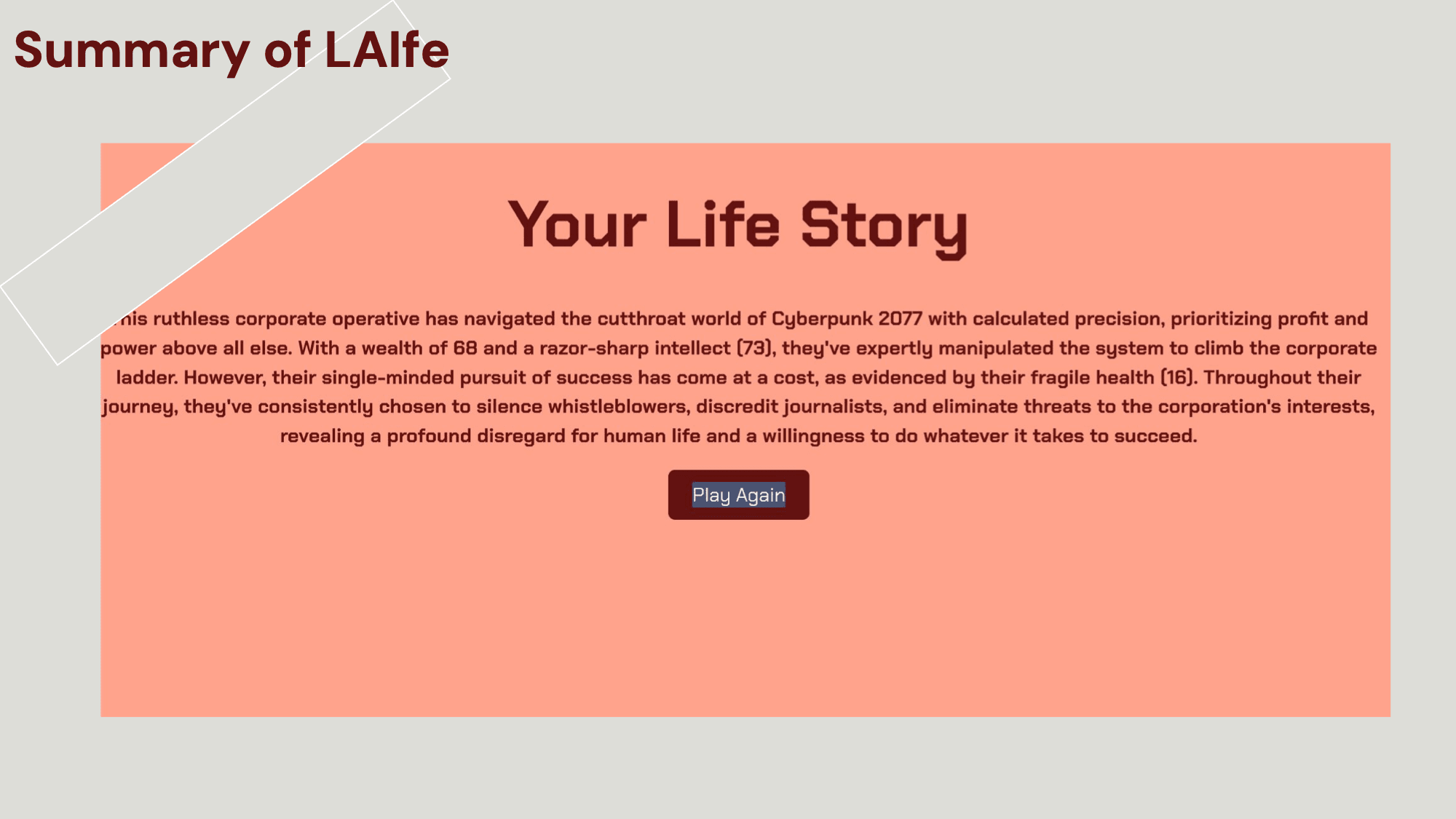 lAIfe End Page